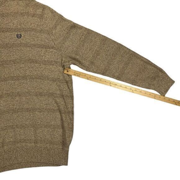 CHAPS Sweater Mens 3XLT Brown 3 Buttons Mock Neck Classic Knit Henley Pullover - Picture 15 of 16
